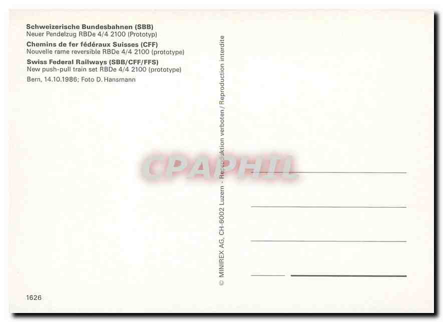 CPM SBB New push pull train set RBDe 4 4 2100 prototype  — Verso