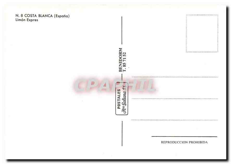CPM Limon Express Costa Blanca espana  — Verso