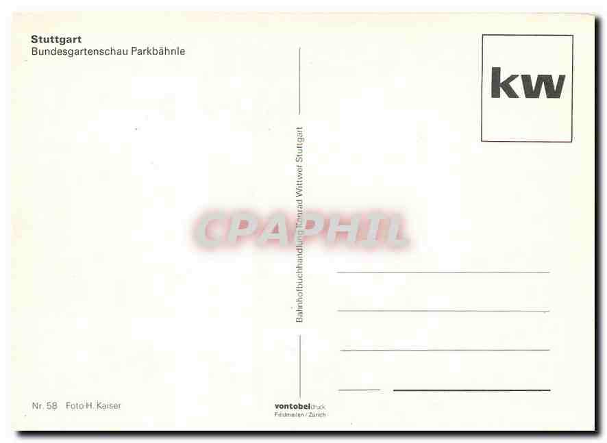 CPM Stuttgart Bundesgartenschau Parkbahnle  — Verso