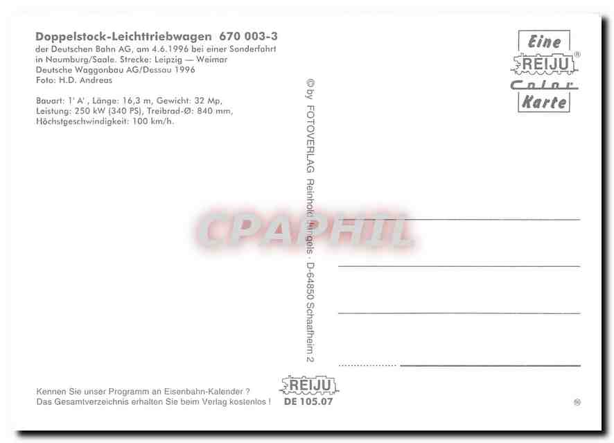 CPM Doppelstock Leichttriebwagen 670 003 3  — Verso