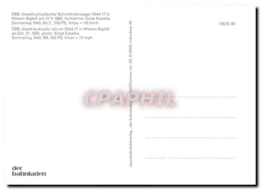 CPM OBB diesel hydraulic rail car 5044 17 in Wiesen Sigless  — Verso