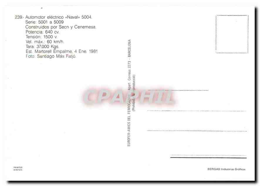 CPM Automotor electrico Naval 5004  — Verso