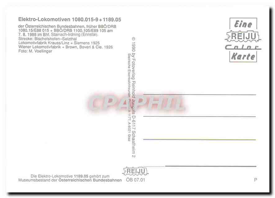 CPM Locomotive 1080 015 9 1189 05  — Back
