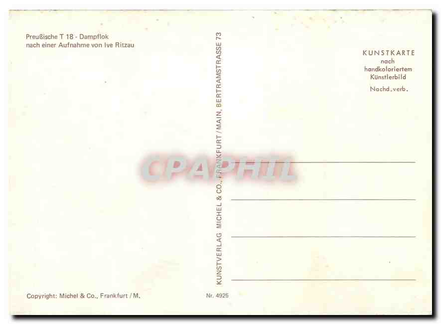CPM Preusische T 18 Dampflok  — Verso