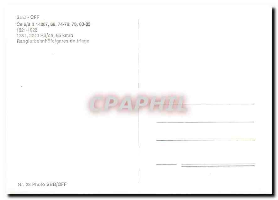 CPM SBB CFF Ce 6 8 11 14267 Ranglerbahnhofe gare de triage  — Rückseite