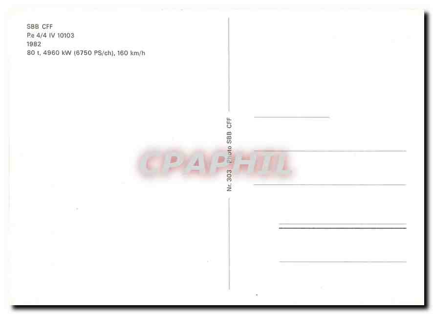 CPM SBB CFF Pe 44 IV 10103  — Verso