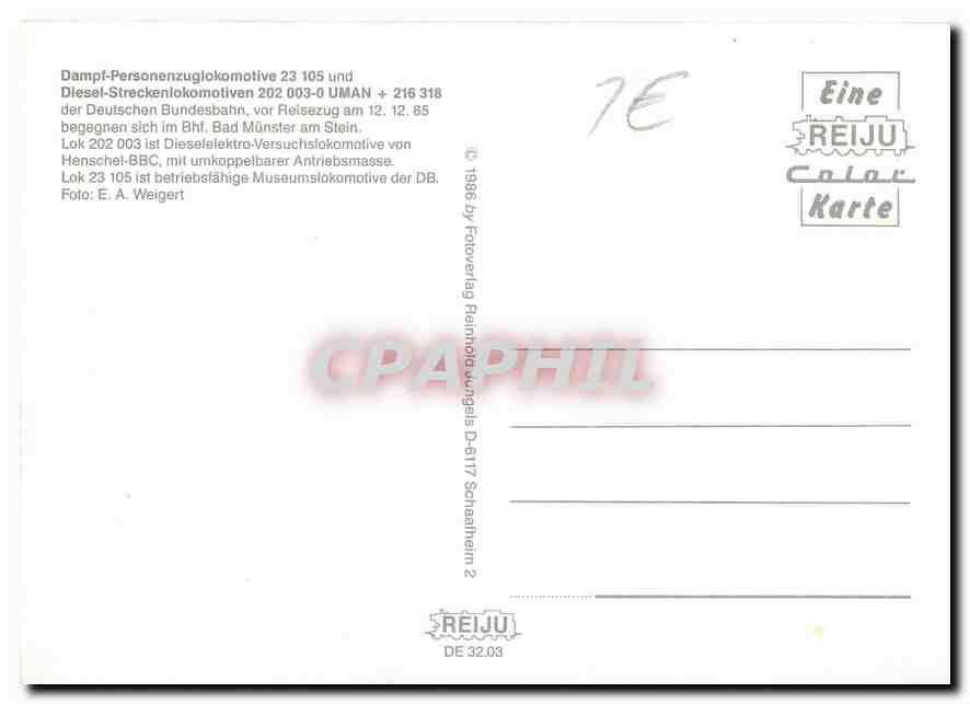 CPM Locomotive 23 105  — Verso