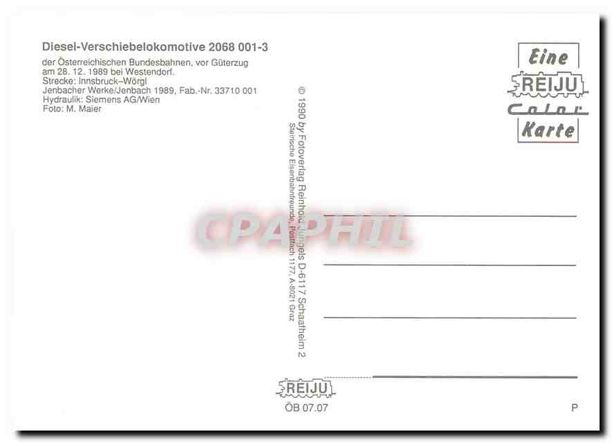 CPM Diesel Verschiebelokomotive 2068 001 3  — Rückseite