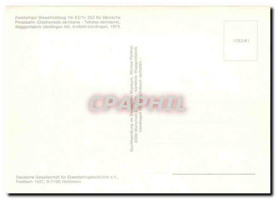 CPM Zweiteliger Dieseltriebzug Ym 53 Ym 253  — Rückseite