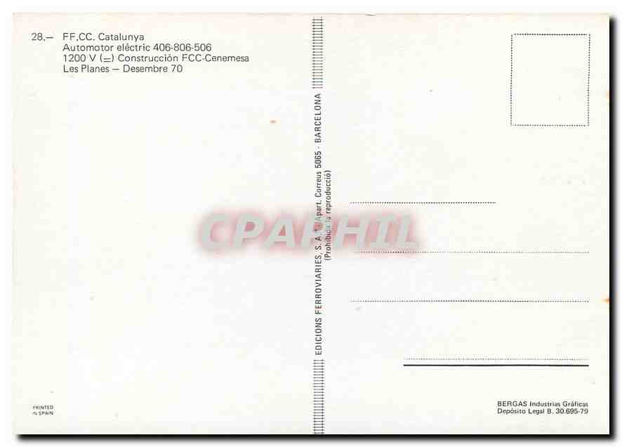 CPM FF CC Catalunya Automotor electric 406 806 506  — Rückseite