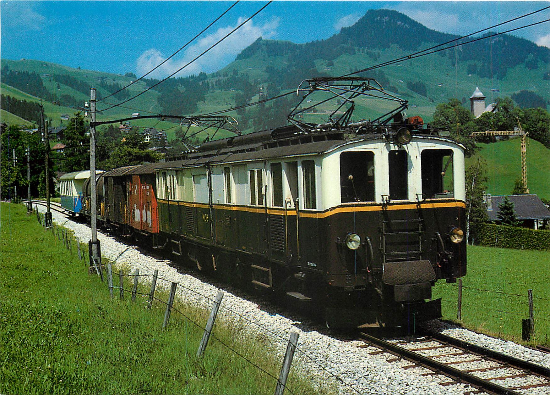 CPM Montreux Berner Oberland Bahn Triebwagen Dze 6 6 bei Château d'Oex