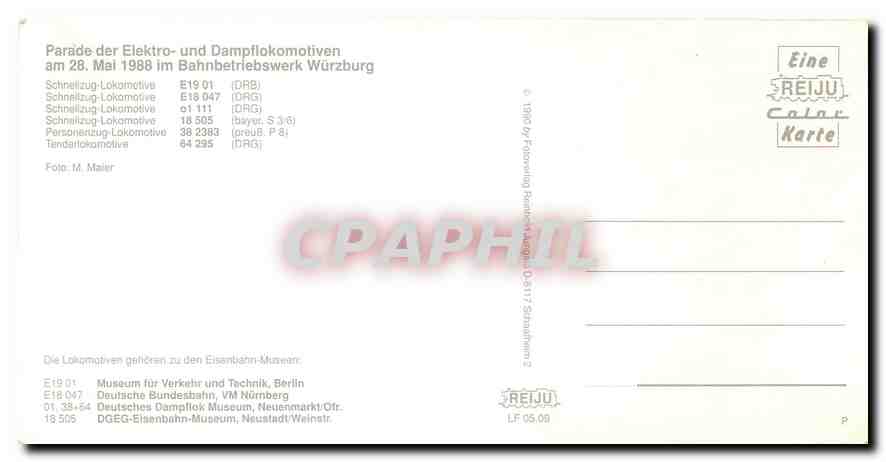 CPM Loko E19 01 E18 047 Wurzburg — Verso