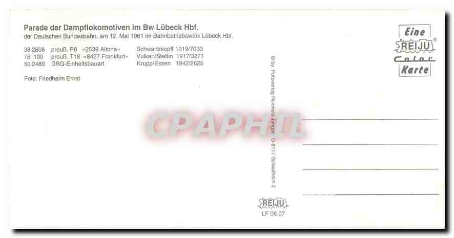 CPM  Lubeck 38 2608 78 100 50 2480 — Rückseite