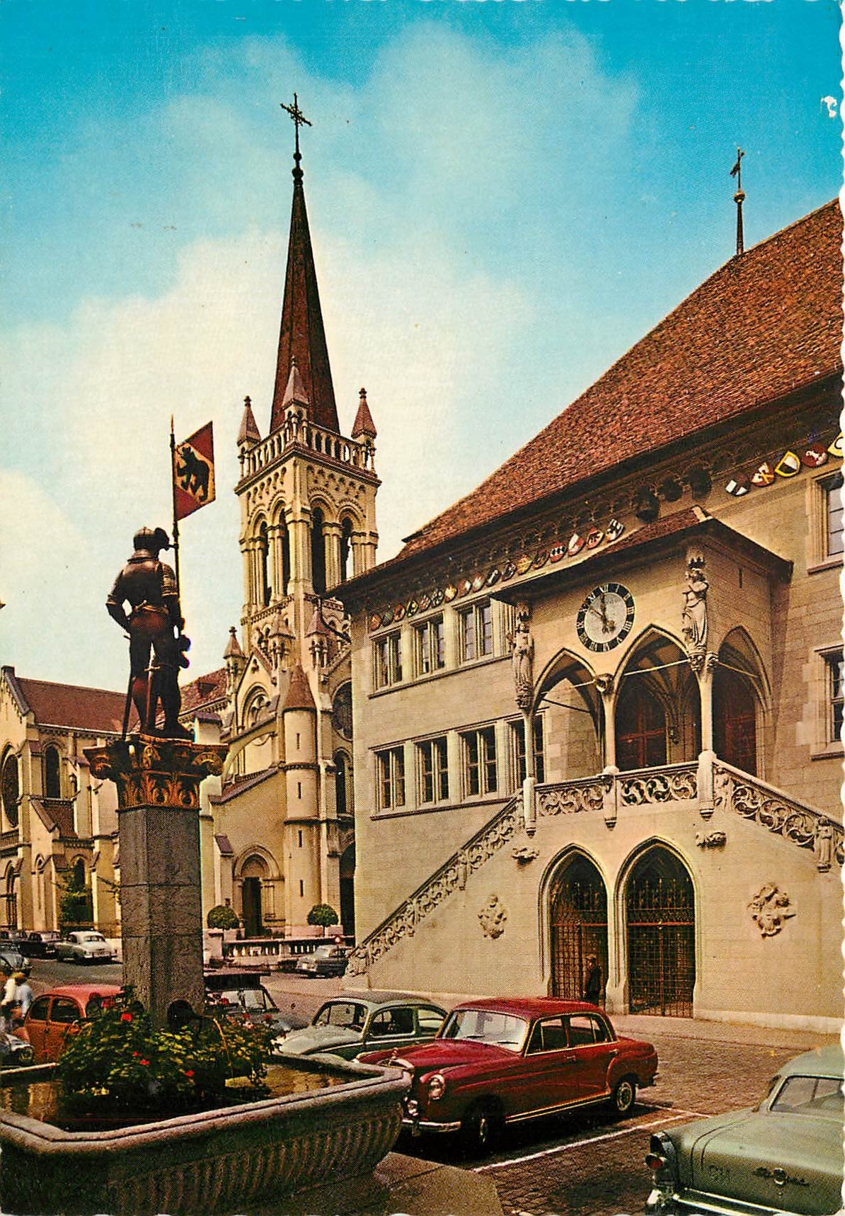 CPM Berne Hotel de ville et fontaine Venner 
