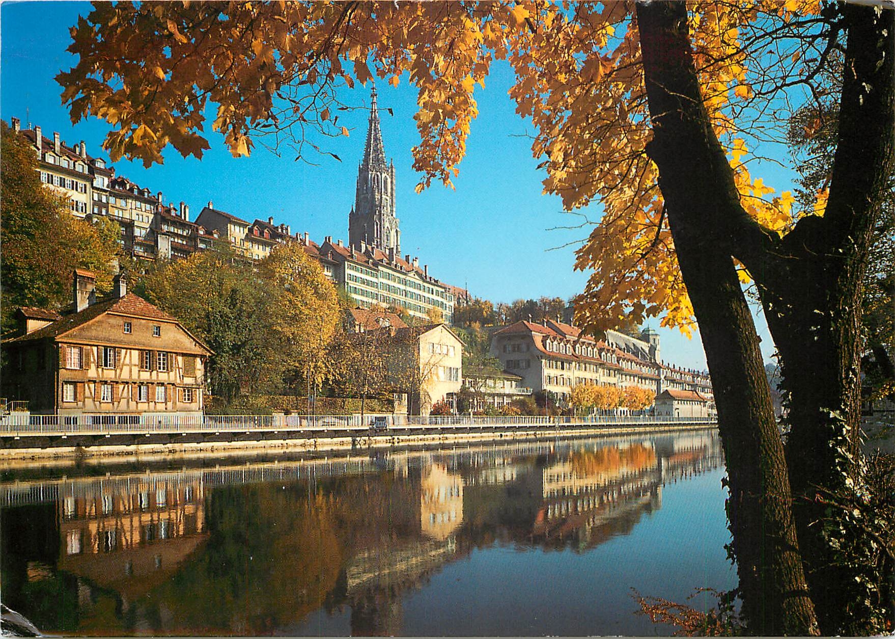 CPM Berne Apercu de la vieille ville avec la Cathedrale et l'Aar 