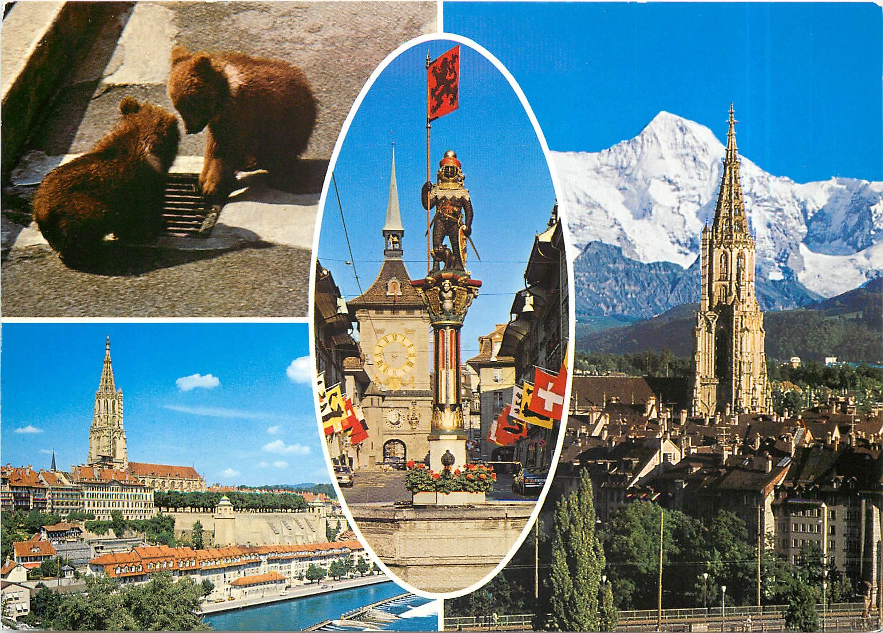 CPM Berne Fontaine Zahringer et tour Zeitglocken Ours