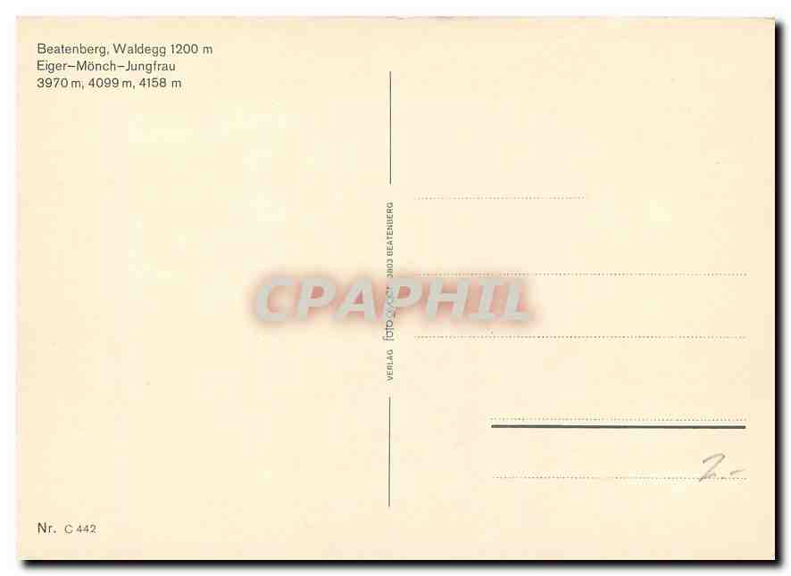 CPM Beatenberg Waldegg Eiger Monch Jungfrau  — Back