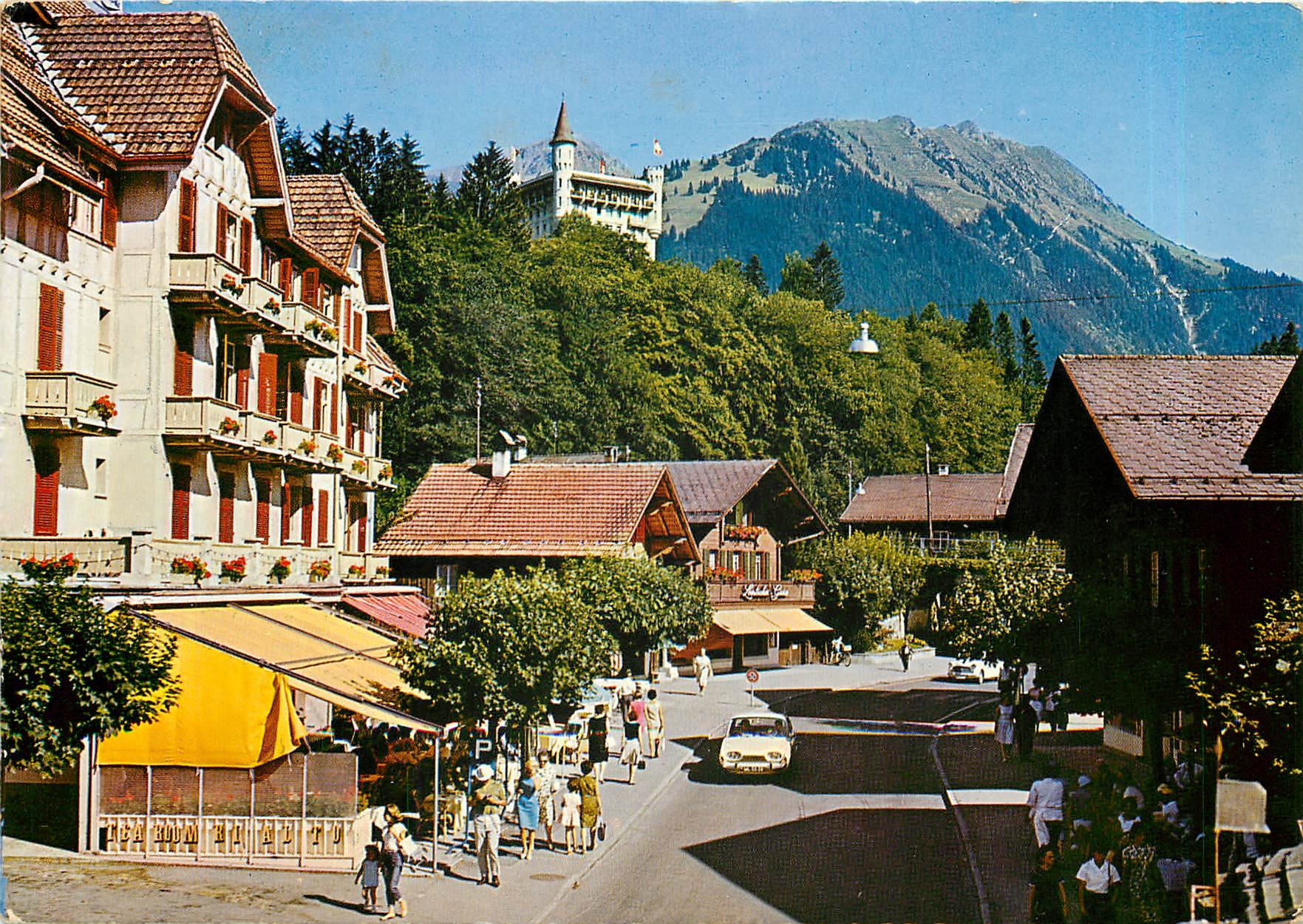 CPM Gstaad mit Wasserngrat Hotel National und Palace Hotel 
