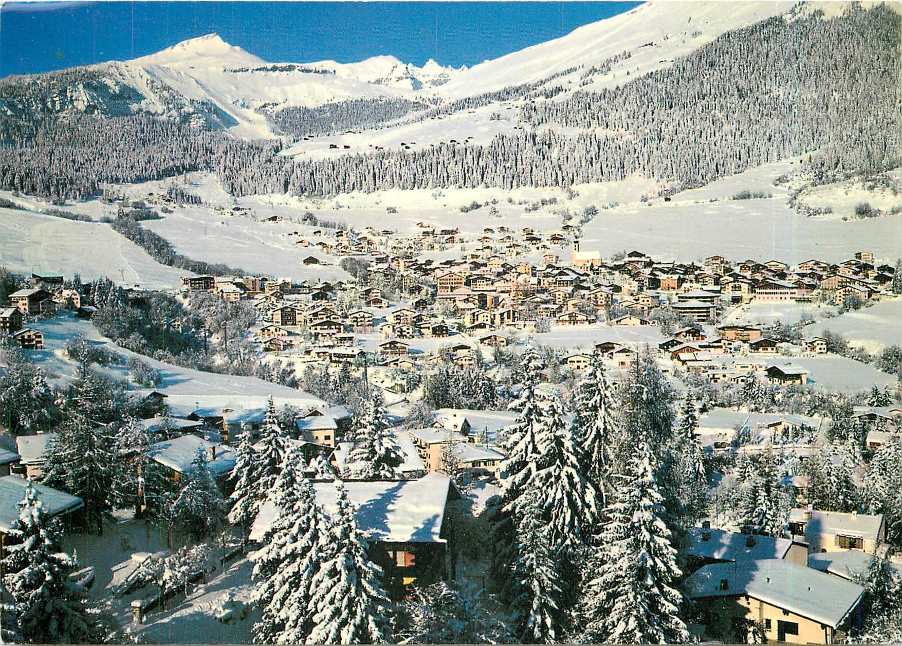 CPM Flims Dorf mit Piz Grisch Tschingel Horner Cassons 