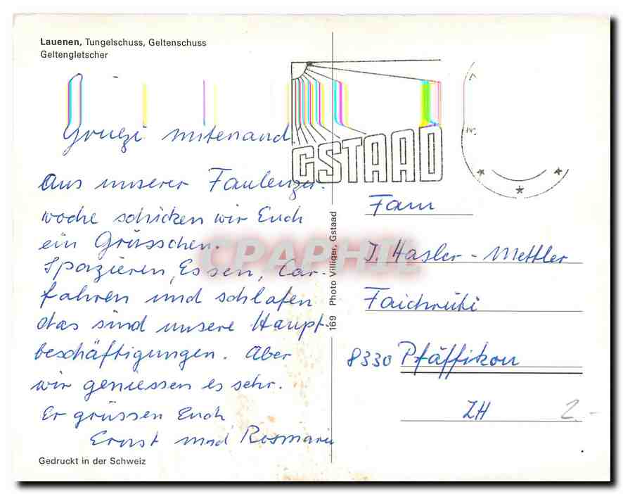 CPM Lauenen Tungelschuss Geltenschuss Geltengletscher  — Rückseite