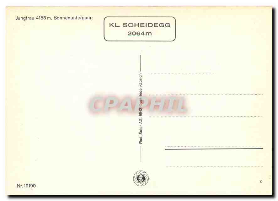 CPM Jungfrau Sonnenuntergang  — Rückseite