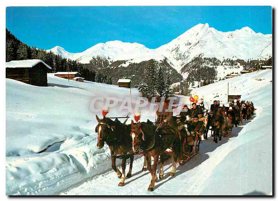 CPM Davos Schlittenfahrt ins Dischmatal Blick gegen Strelapass und Schiahorn 