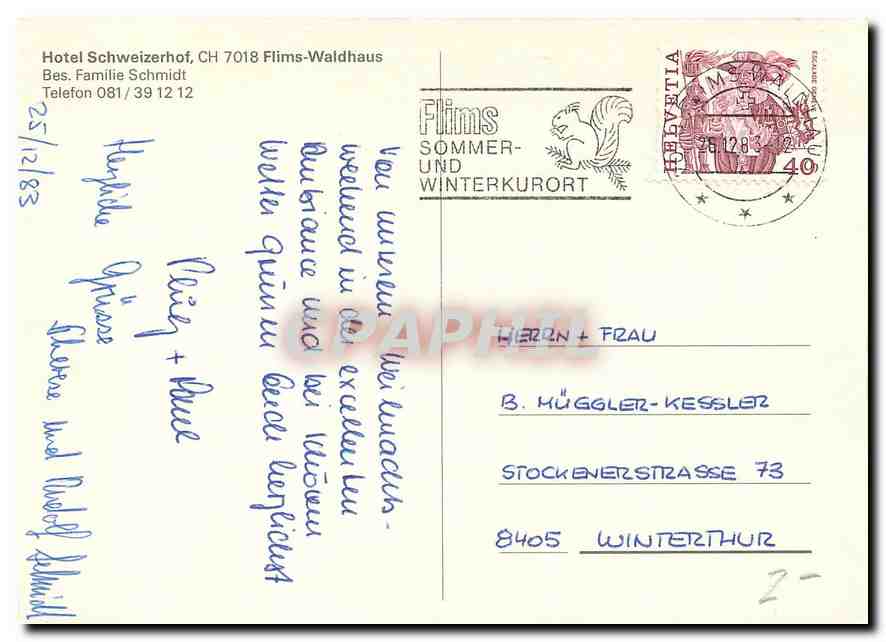 CPM Hotel Schweizerhof CH 7018 Flims Waldhaus  — Rückseite