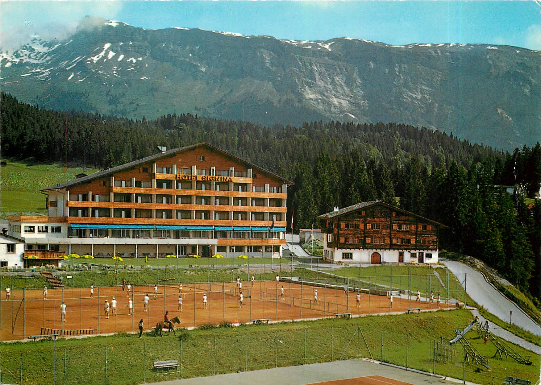 CPM Hotel Signina House Laax Blick gegen dem Flimserstein 