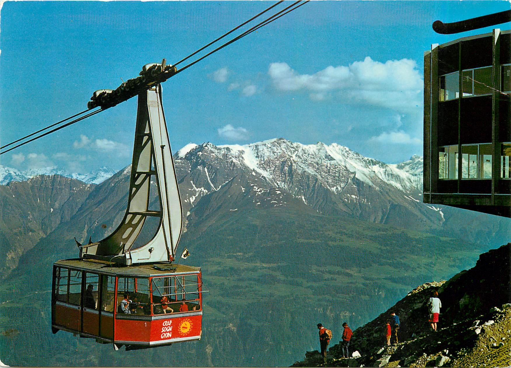 CPM Laax Flims Crap S Gion Luftseilbahn und Panorama Restaurant mit der Signina 