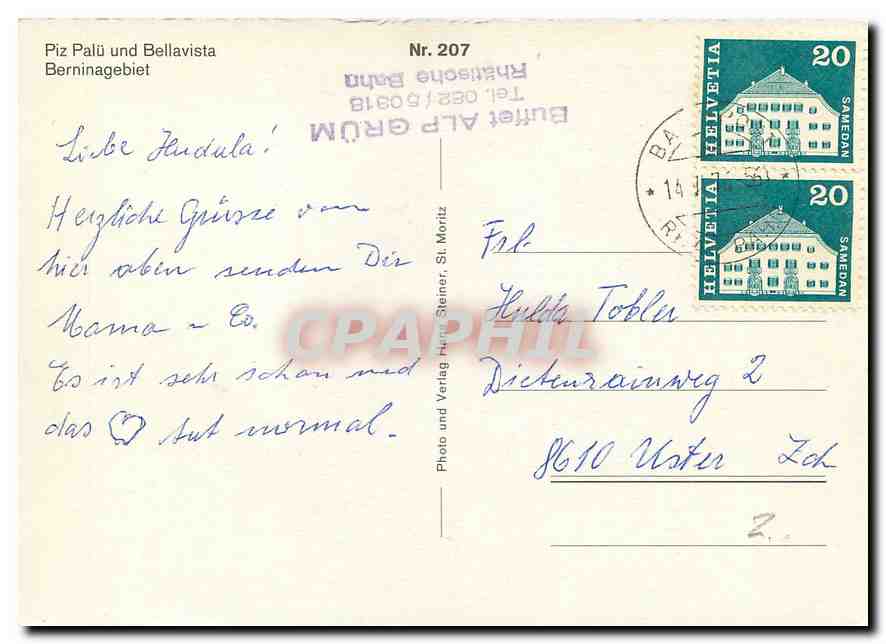 CPM Piz Palu und Bellavista Berninagebiet  — Rückseite