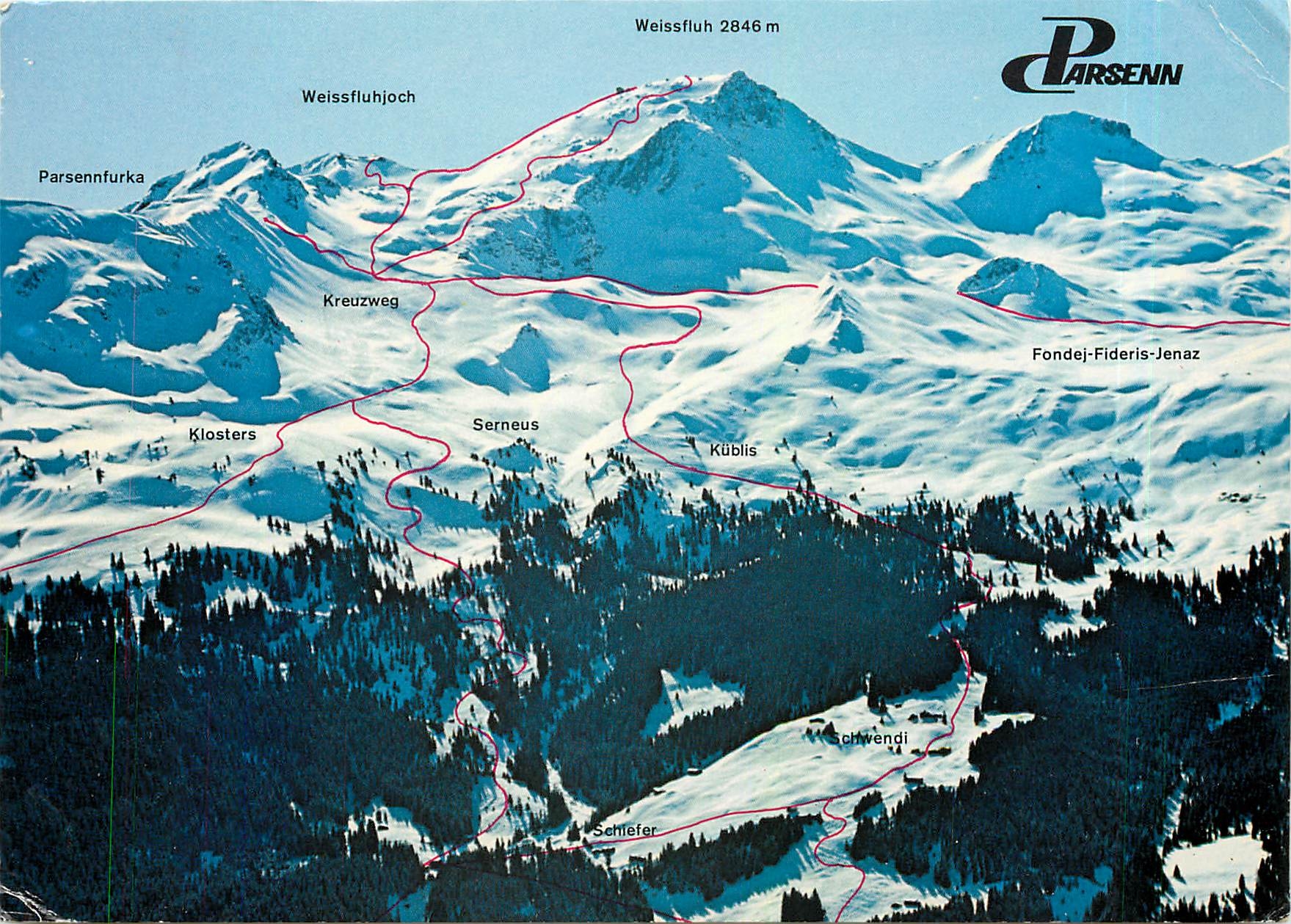 CPM Parsenn Skigebiet mit Schiefer 