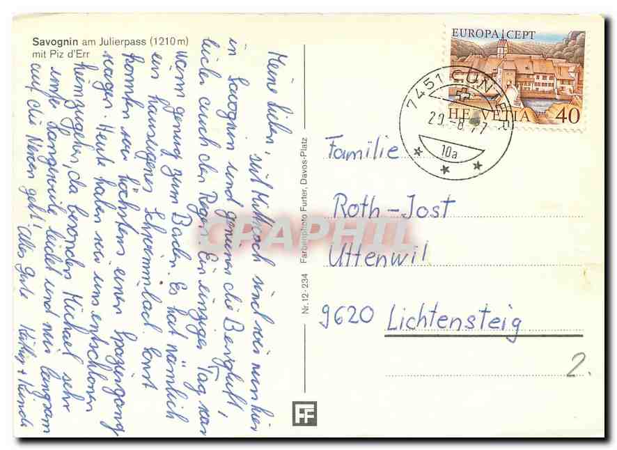 CPM Savognin  — Rückseite