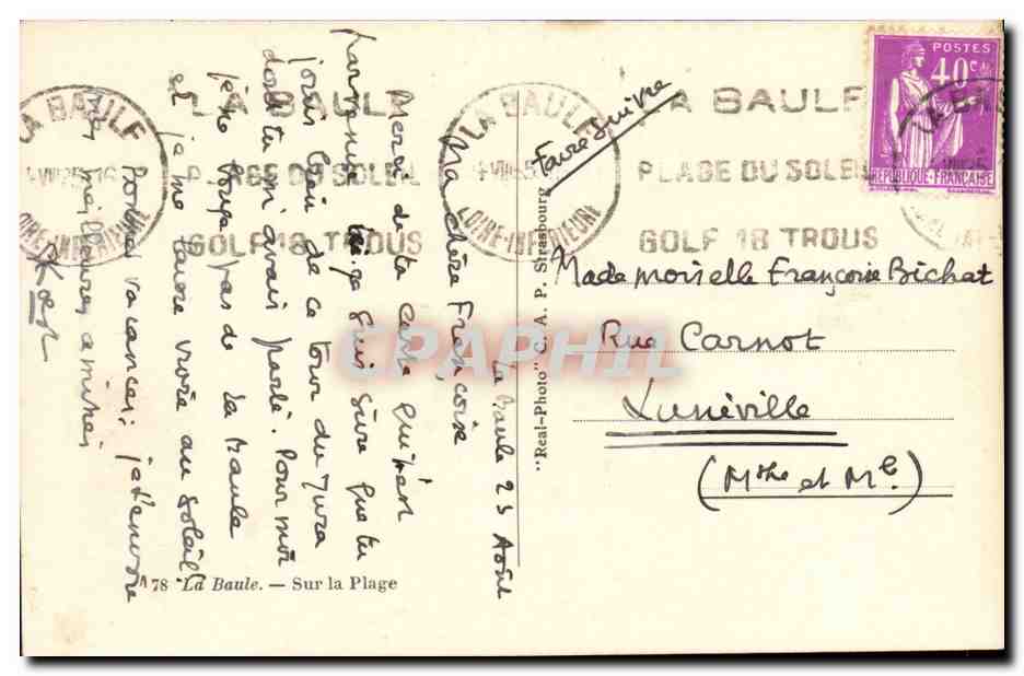 La Baule CPA Sur la plage (enfants) — Back