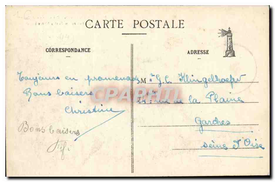 Le Pouliguen CPA Par un clair de lune Vue de l'entree du port a maree basse (bateaux) — Back
