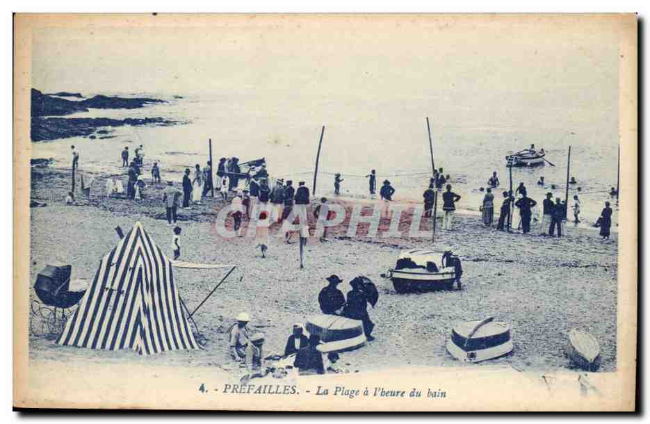 Prefailles CPA La plage a l'heure du bain