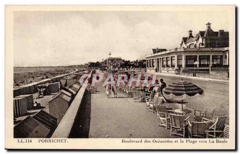 Pornichet CPA Boulevard des Oceanides et la plage vers la Baule