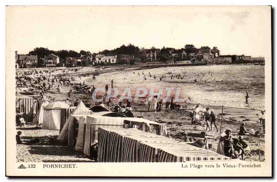 Pornichet CPA La plage vers le vieux Pornichet