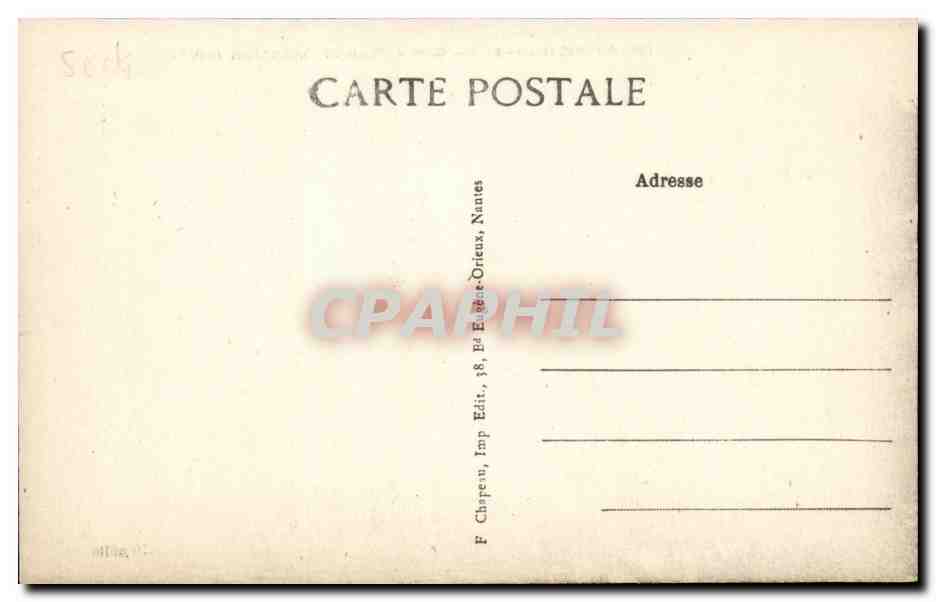 Pornic CPA Cote et plage de Gourmalon vers la Birochere — Back