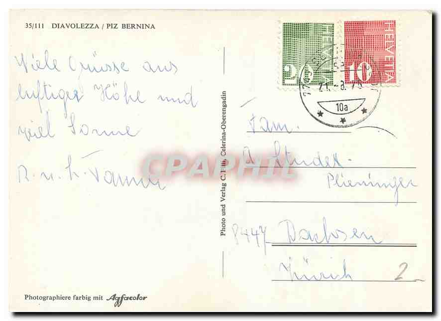 CPM Diavolezza Piz Bernina  — Rückseite