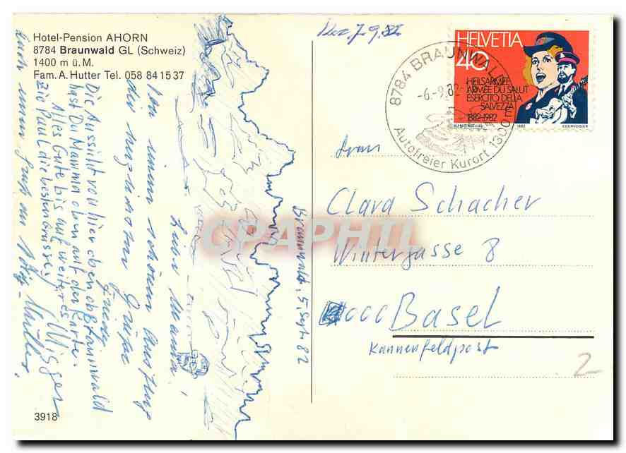 CPM Braunwald Schweiz  — Rückseite