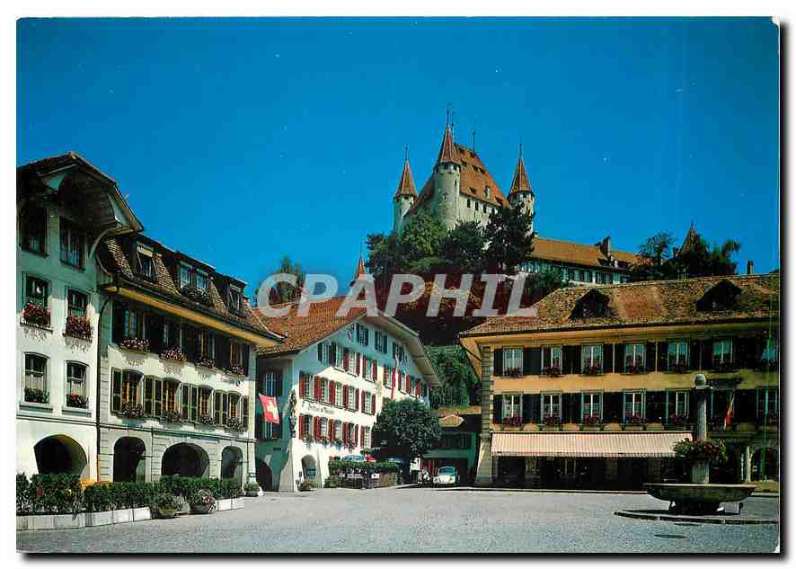 CPM Thun Thoune Blick auf Schloss Vue du Chateau 