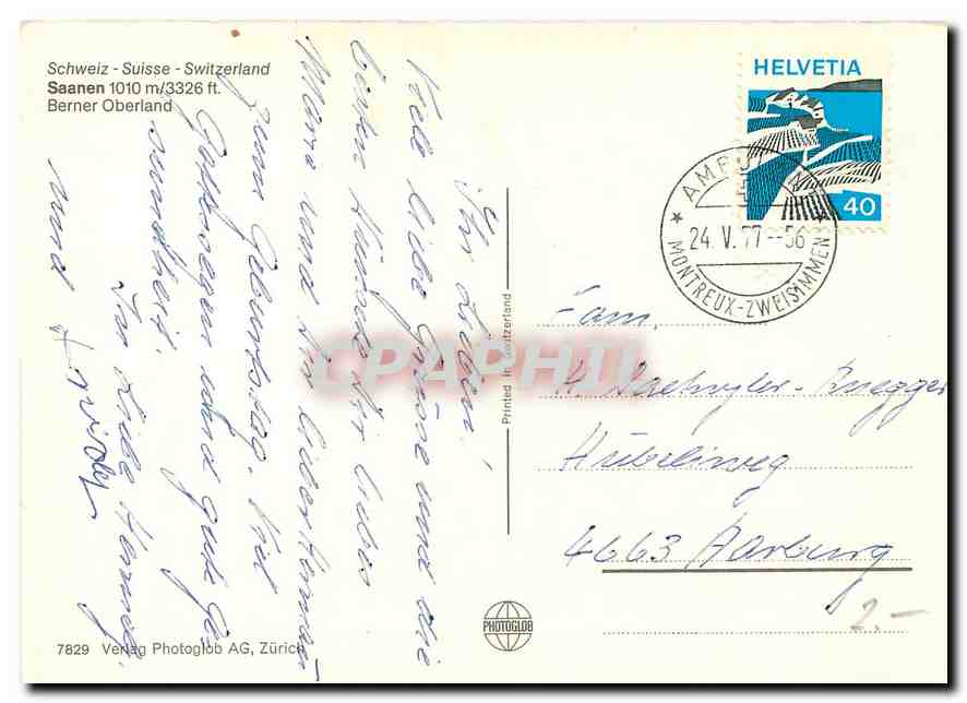 CPM Saanen  — Rückseite
