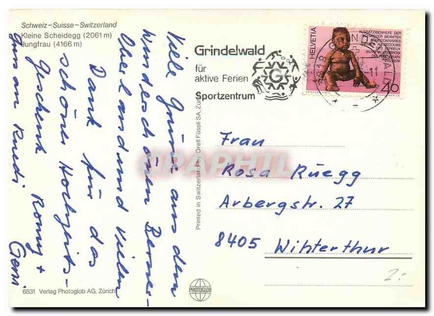 CPM Kleine Scheidegg Jungfrau  — Rückseite