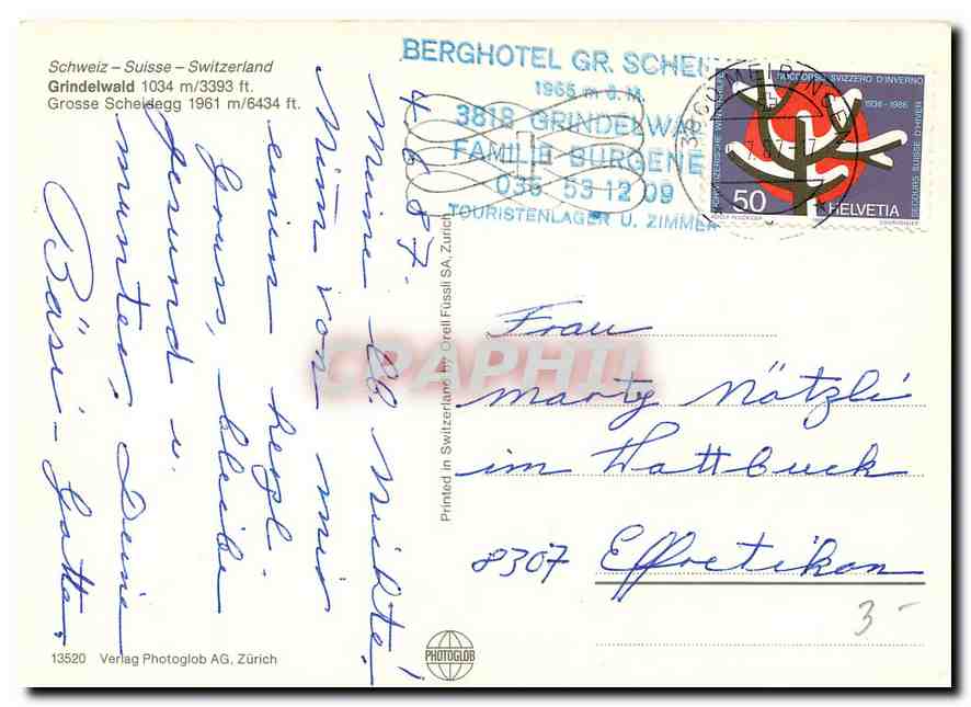 CPM Grosse Scheidegg Grindelwald  — Back