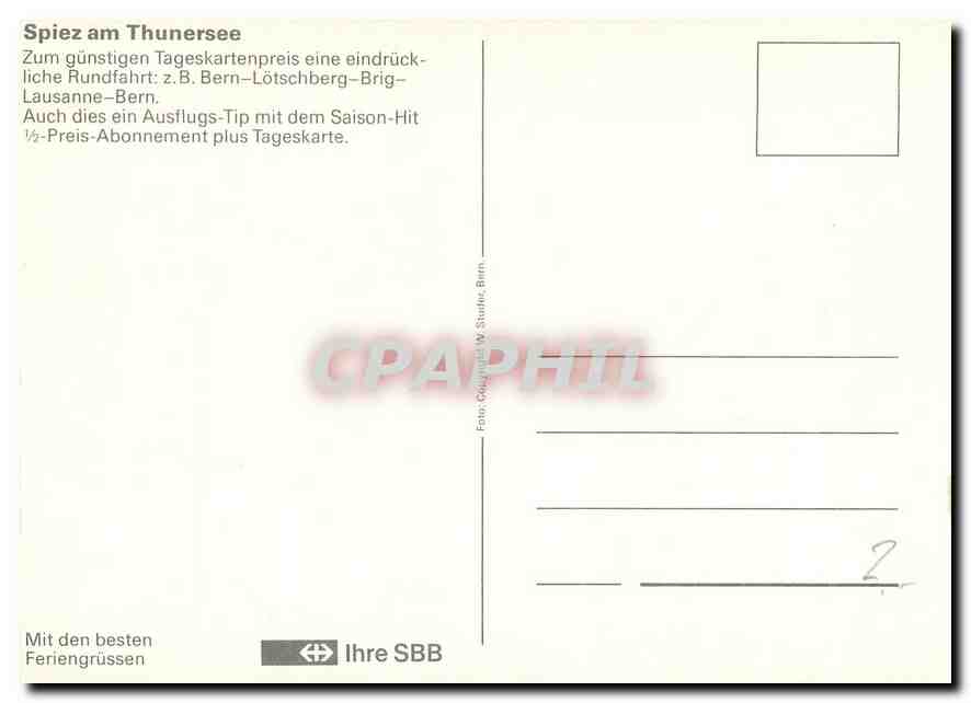 CPM Spiez am Thunersee Zum gunstigen Tageskartenpreis eine eindruckliche Rundfahrt Bern Lotschberg B — Back