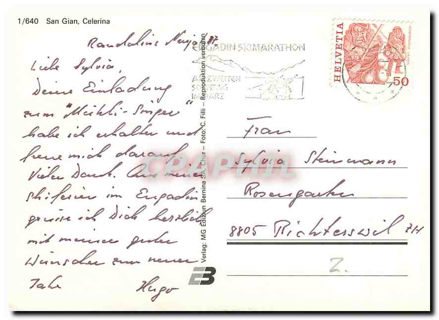 CPM San Gian Celerina  — Rückseite