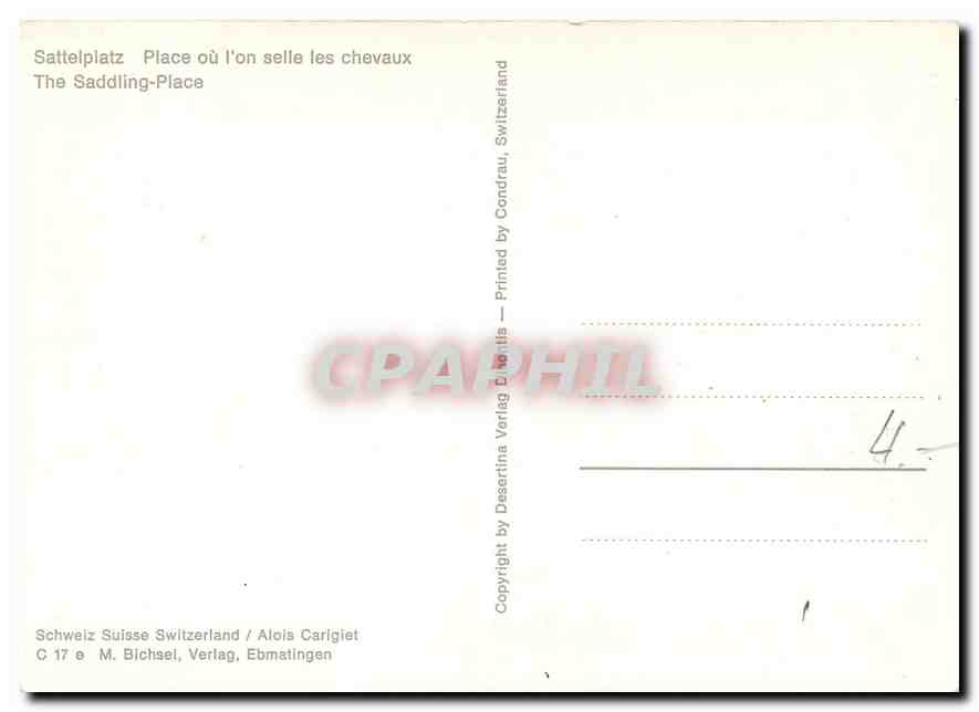 CPM Sattelplatz Place ou l'on selle les Chevaux  — Rückseite