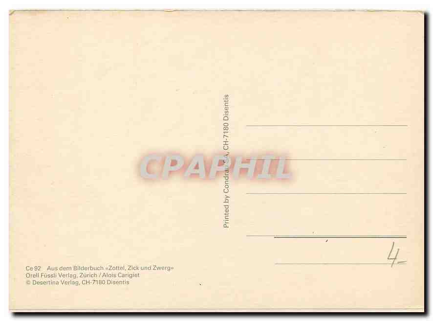 CPM Aus dem Bilderbuch Zottel Zick un Zwerg  — Back