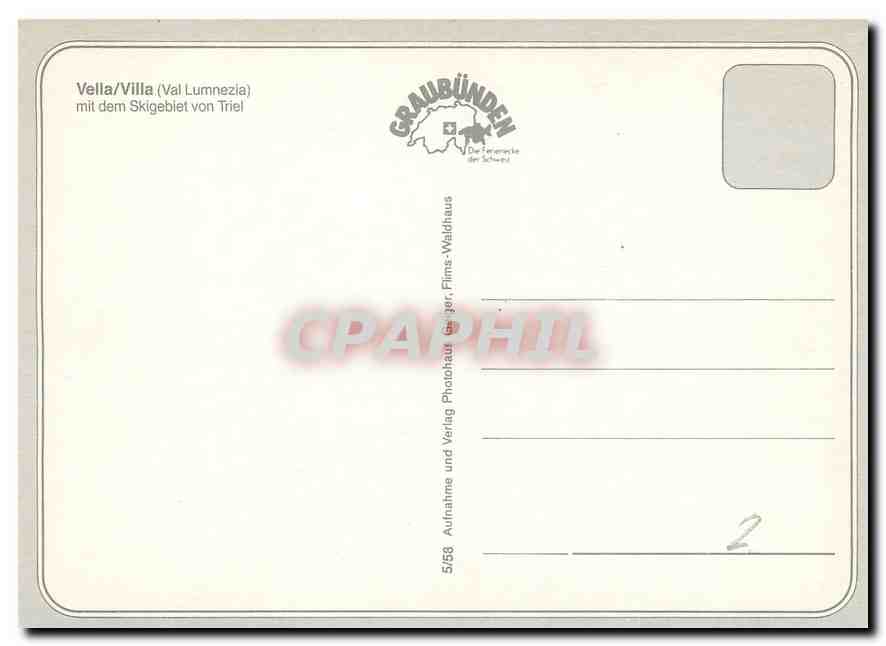 CPM Vella Val Lumnezia mit dem Skigebiet von Triel  — Rückseite