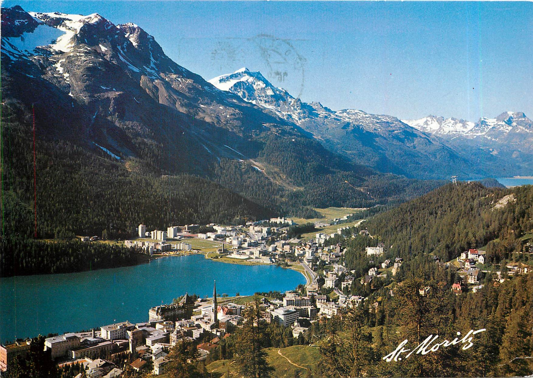 CPM St Moritz mit Piz Corvatsch und Piz da la Margna Engadin Schweiz 